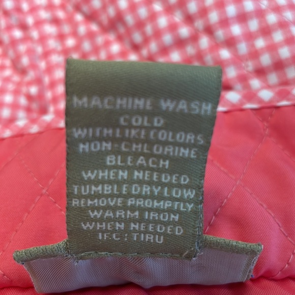 BLASSPORT Reversible Quilted Jacket Solid Peach & Peach/White Gingham Print - Picture 10 of 10